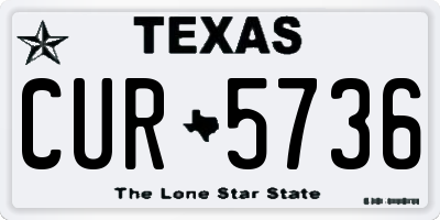 TX license plate CUR5736