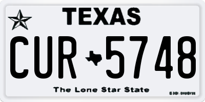 TX license plate CUR5748