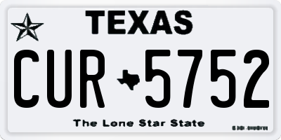 TX license plate CUR5752