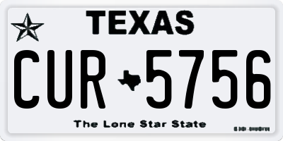 TX license plate CUR5756