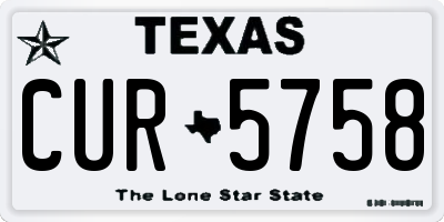 TX license plate CUR5758