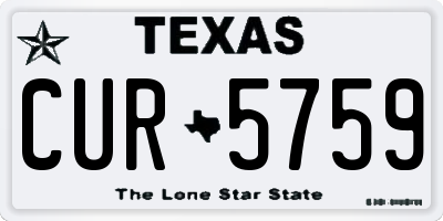 TX license plate CUR5759