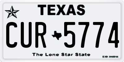 TX license plate CUR5774