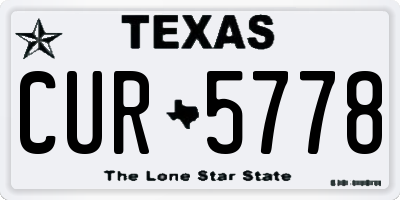 TX license plate CUR5778