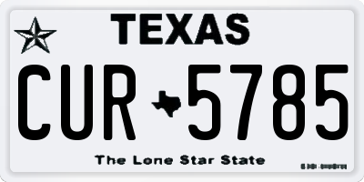 TX license plate CUR5785