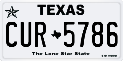 TX license plate CUR5786