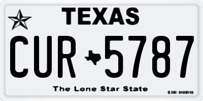 TX license plate CUR5787