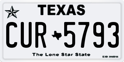 TX license plate CUR5793