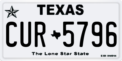 TX license plate CUR5796