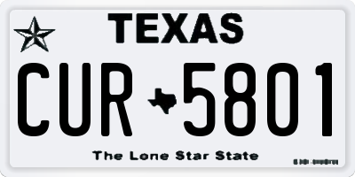 TX license plate CUR5801