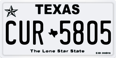 TX license plate CUR5805