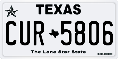 TX license plate CUR5806