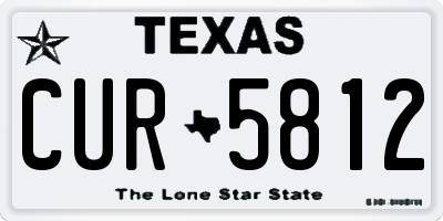TX license plate CUR5812