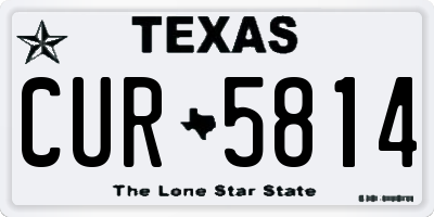 TX license plate CUR5814