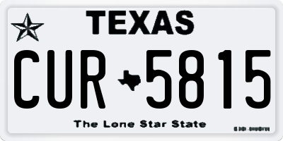 TX license plate CUR5815