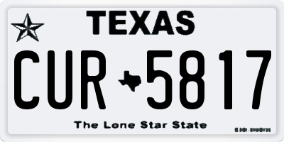 TX license plate CUR5817