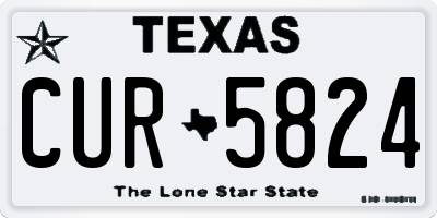 TX license plate CUR5824