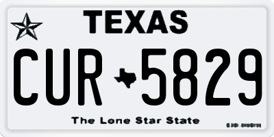 TX license plate CUR5829