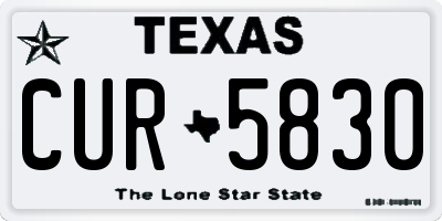 TX license plate CUR5830