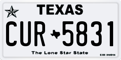 TX license plate CUR5831