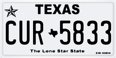 TX license plate CUR5833
