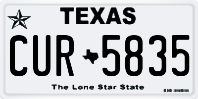 TX license plate CUR5835