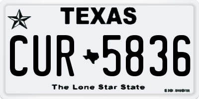 TX license plate CUR5836