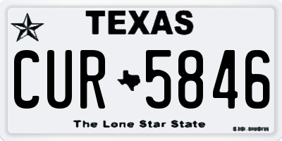 TX license plate CUR5846