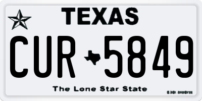 TX license plate CUR5849