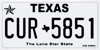 TX license plate CUR5851