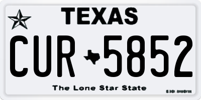 TX license plate CUR5852