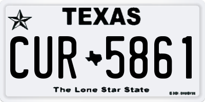 TX license plate CUR5861