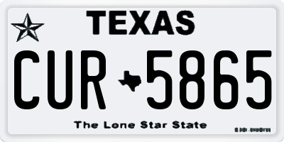 TX license plate CUR5865