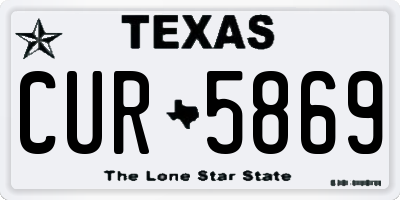 TX license plate CUR5869