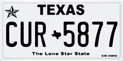 TX license plate CUR5877