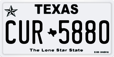 TX license plate CUR5880