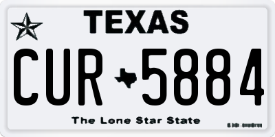 TX license plate CUR5884