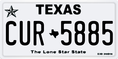 TX license plate CUR5885