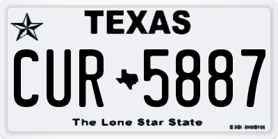 TX license plate CUR5887