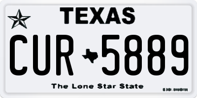 TX license plate CUR5889