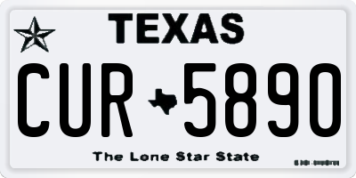 TX license plate CUR5890
