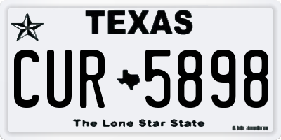 TX license plate CUR5898