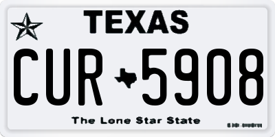 TX license plate CUR5908