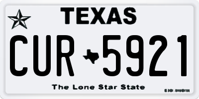 TX license plate CUR5921