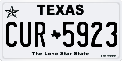TX license plate CUR5923