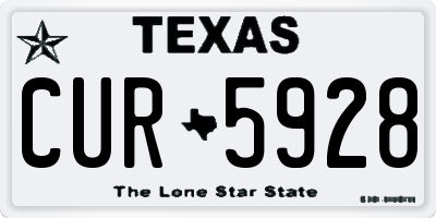 TX license plate CUR5928