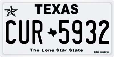 TX license plate CUR5932