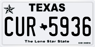 TX license plate CUR5936