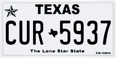 TX license plate CUR5937