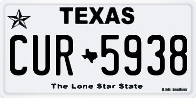 TX license plate CUR5938